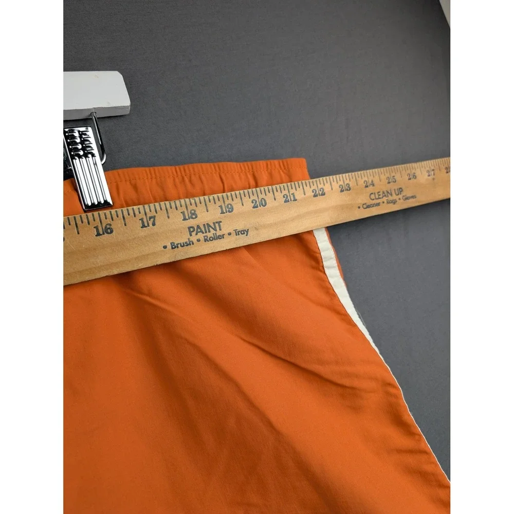 Eddie Bauer Mens Orange Cargo Swim Trunks Board Shorts XL‎ Side Stripes